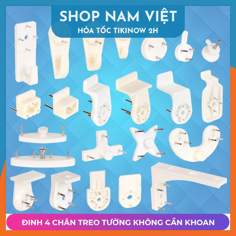 Đinh 4 Chân Đóng Tường Không Cần Khoan Treo Tranh, Giá Đỡ Khung Tranh