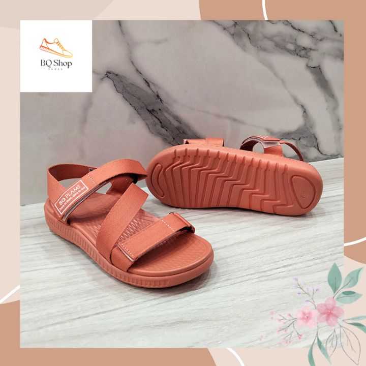 Giày Sandal Quai Hậu Nữ Kiểu Ba Quai Chéo Khóa Dán Vải Dù Thoáng Mát Thấm Hút Mồ Hôi Tốt SD W002 Ba quai chéo