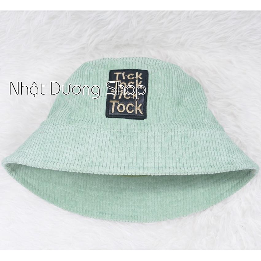 Mũ bo cụp, mũ bucket cụp nhung đũa thêu mặt da chữ vành nhỏ 6cm, phía trong may lót cao cấp phù hợp cho nam và nữ.