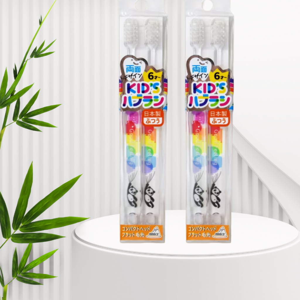 Bàn Chải Đánh Răng Cho Bé Từ 6 Tuổi RDK – 281P Màu Trắng Gấu Trúc Panda Design Kids (Set 2 Cây)
