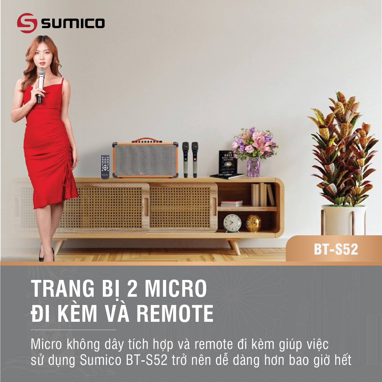 Loa Karaoke Di Động Sumico BT-S52 - Hàng Chính Hãng