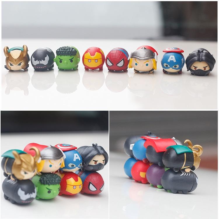 8 Heroes Jenga Doll Car Ornaments Cartoon Creative Car Interior Accessories Cute Car Decoration Ornaments