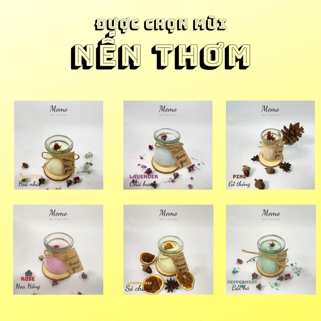 Nến thơm mini thư giãn không khói cao cấp,Candle cup handmade tinh dầu cao cấp thiên nhiên ly lắp gỗ