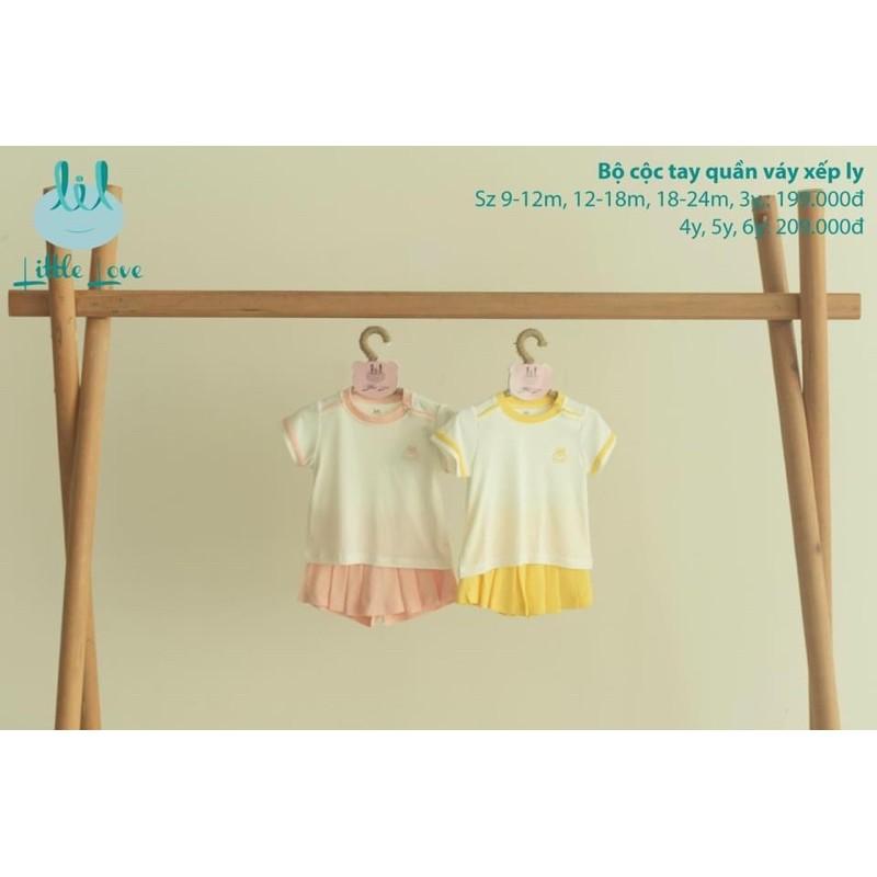 Set Bộ cộc tay quần váy xếp ly bé gái 2021 - siêu xinh xắn