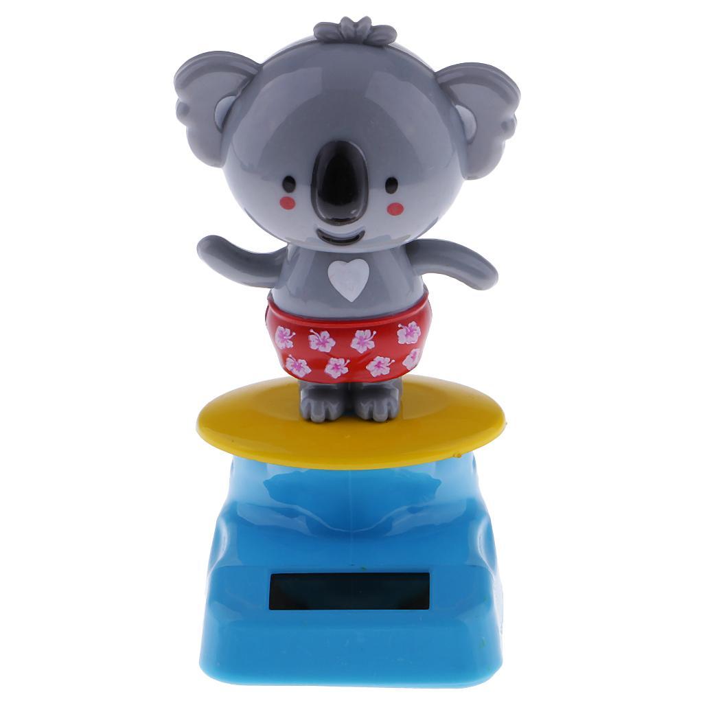 10X Solar Powered Dancing Bobble Head Toy Car Decor Bobble Toys Gray Koala