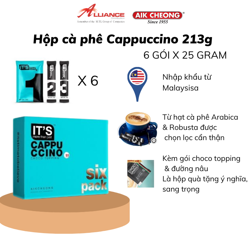 [Chính hãng] Hộp cà phê Cappuccino 213g (6 gói x 25gr)