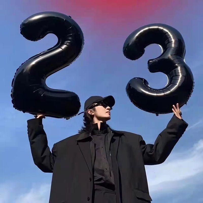 BÓNG SỐ TRANG TRÍ MÀU ĐEN 0-9