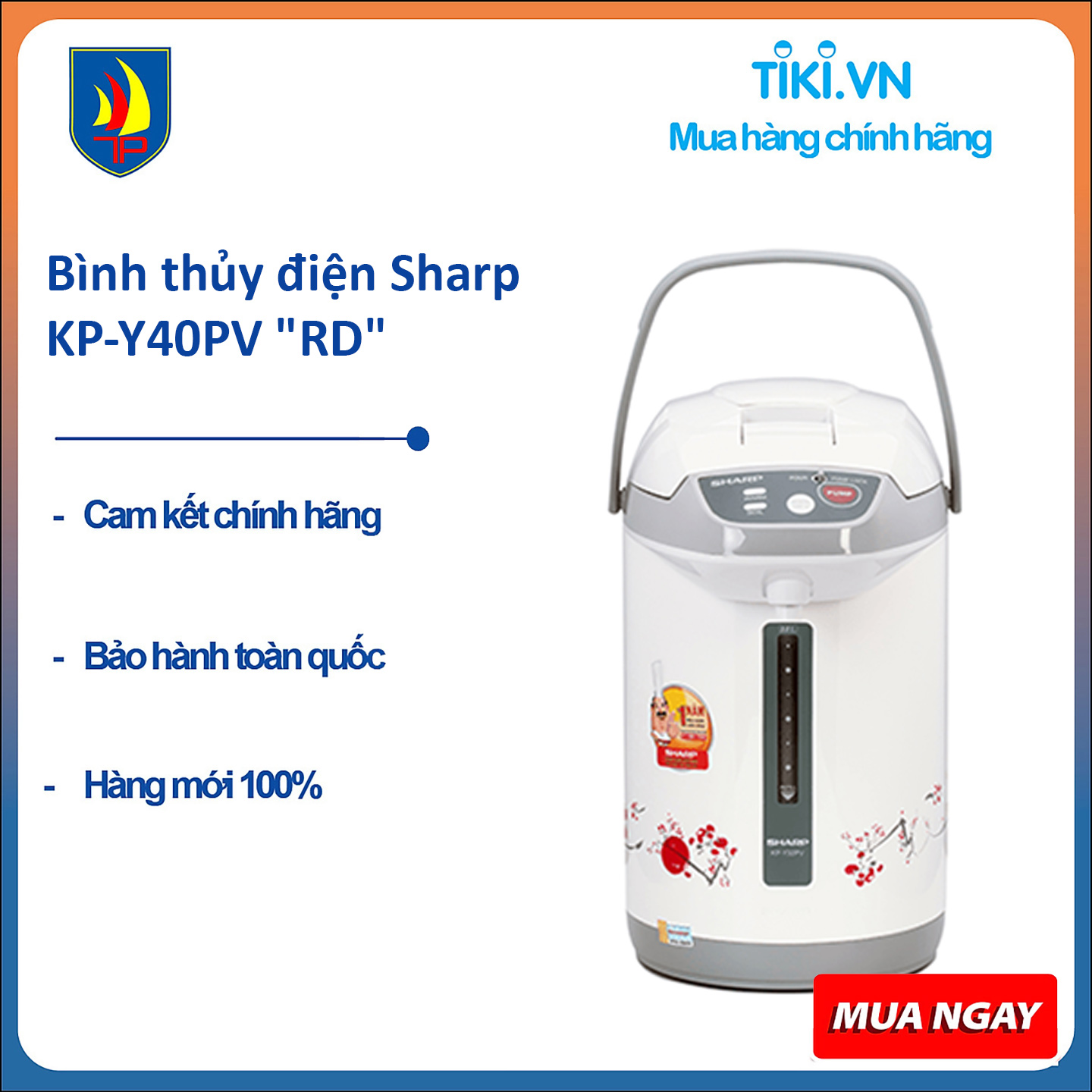 Bình thủy điện Sharp KP-Y40PV &quot;RD&quot; - Hàng chính hãng