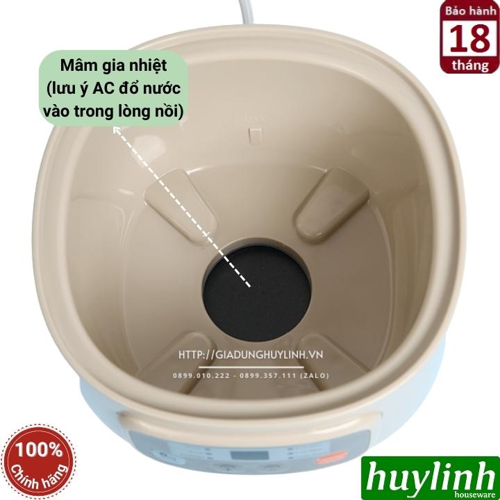 Nồi nấu chậm - chưng yến - nấu cách thuỷ Bear DDZ-A08D1 [A08G2] - 0.8 lít - Kèm xửng hấp - Hàng chính hãng