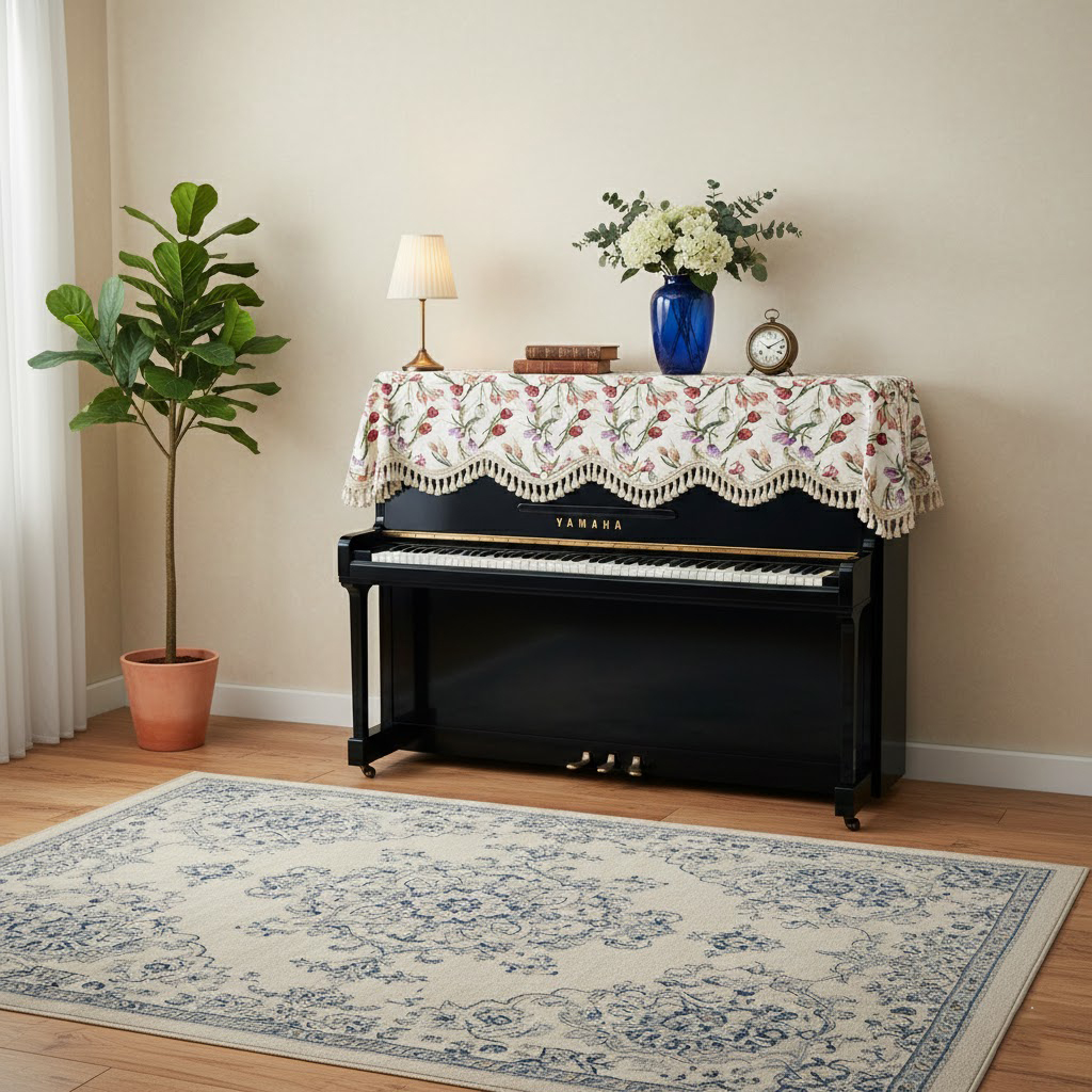 Khăn phủ đàn piano cơ đàn piano điện tử 88 phím sang trọng cổ điển giáng sinh noel năm mới Tết - Hàng chính hãng