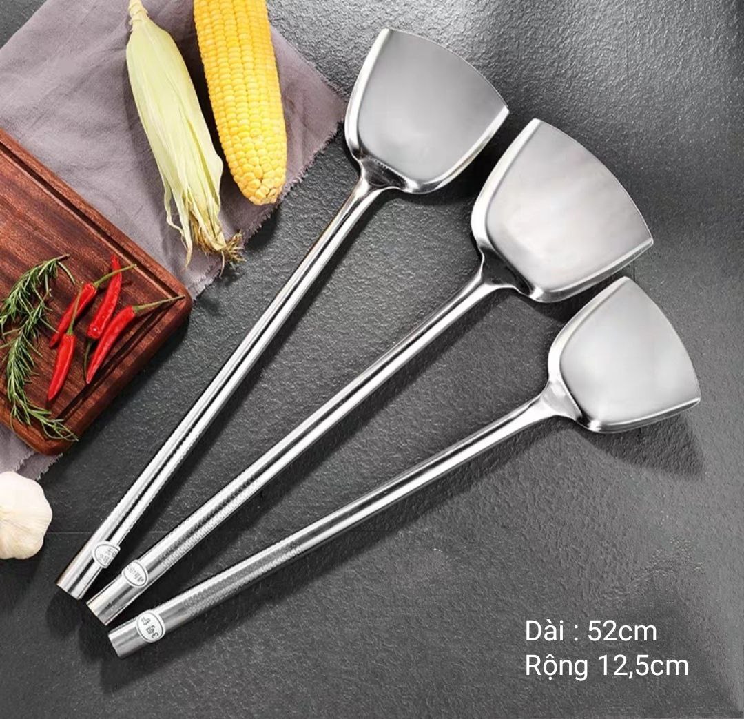 Muôi chao Xẻng xào inox công nghiệp dành cho bếp ăn tập thể, nhà hàng, khách sạn