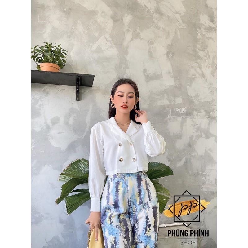 ÁO CROPTOP CỔ VEST THIẾT KẾ