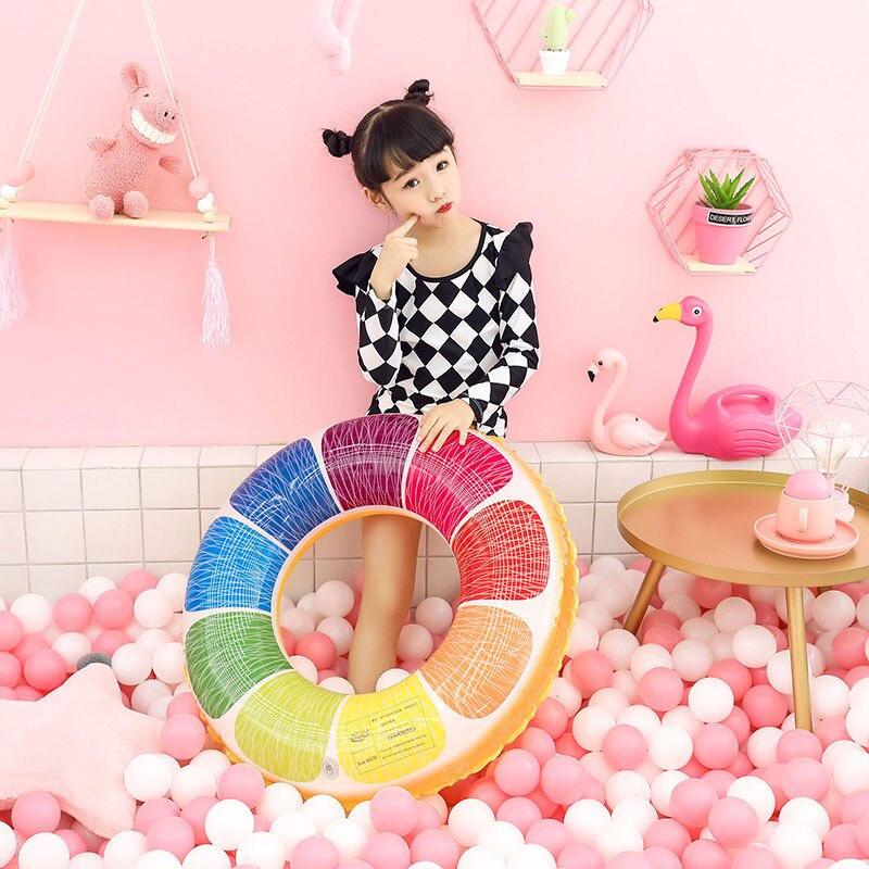 Vòng bơi phao cho bé đầy màu sắc Vòng tròn bơm hơi Vòng tròn cao su cho bể bơi Phao bãi biển Đồ chơi dưới nước