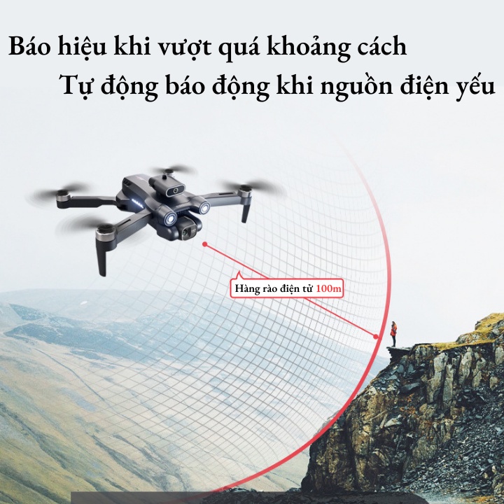 Hình ảnh Flycam 4k Drone S1S Bay xa 2km LSRC-S1S - 2023, Máy bay không người lái RC mới 450g 4K HD Gimbal Chống rung, Tránh chướng ngại vật 360 °, Một phím cất cánh Động cơ không chổi than