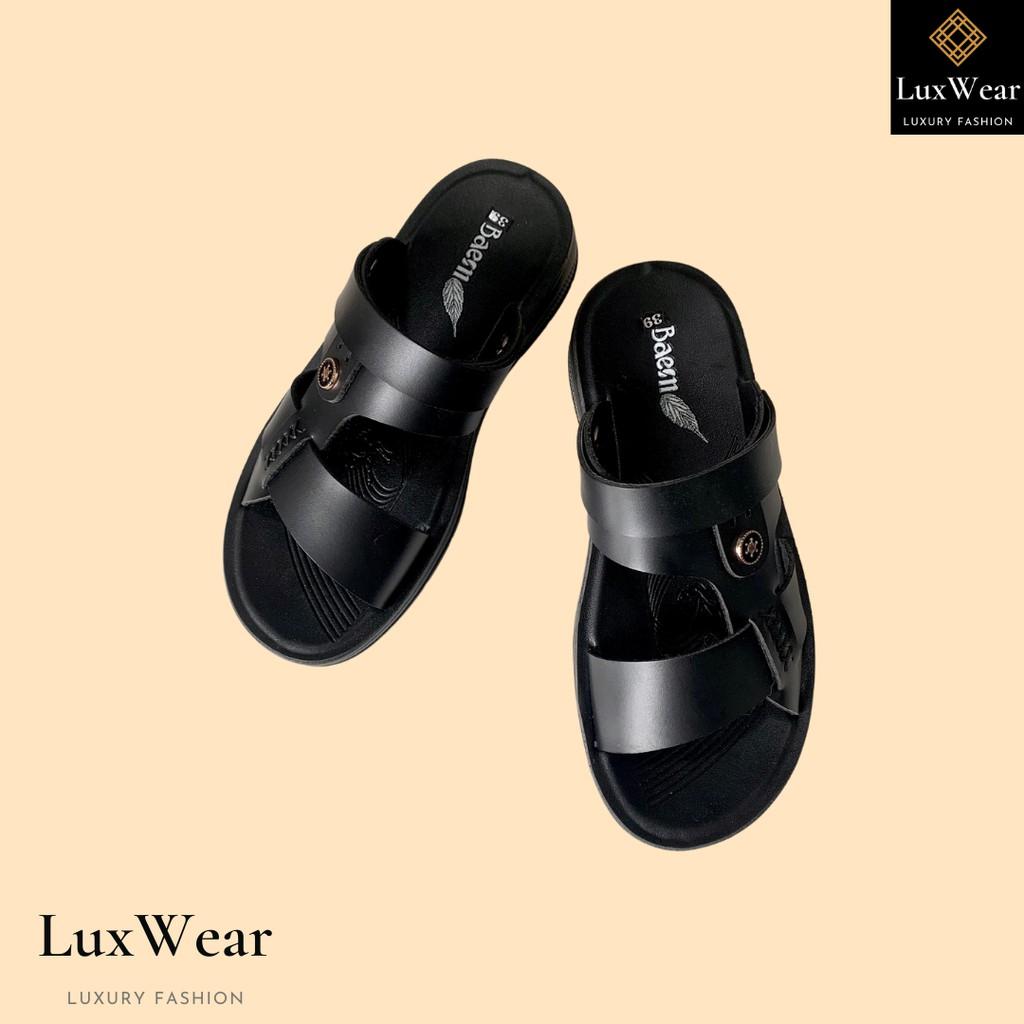 Dép Da Nam Đế Cao Su Đúc Nguyên Khối Cao Cấp LuxWear-DDTH