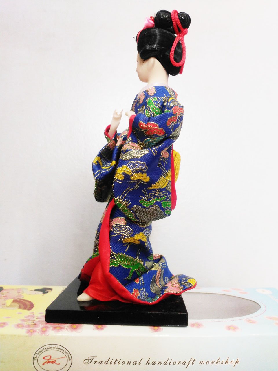 Búp bê Geisha truyền thống Kích thước cao 25 cm (váy xanh)