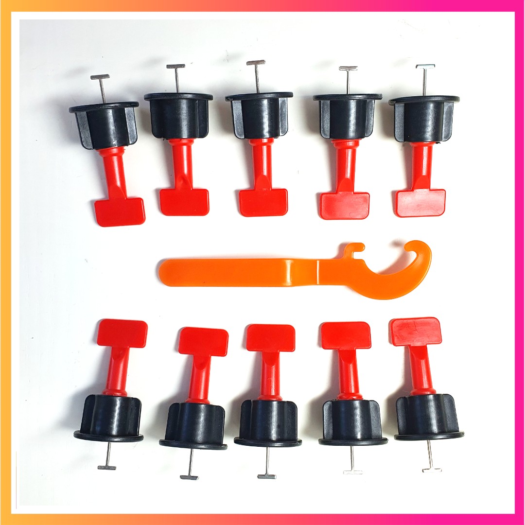 Bộ 50 Chiếc Ke Vít Vặn Tái Sử Dụng Kèm 02 Cờ Lê Móc + Tặng 150 Chiếc Ke Thập Tái Sử Dụng Căn Góc Và Mạch 1.5mm