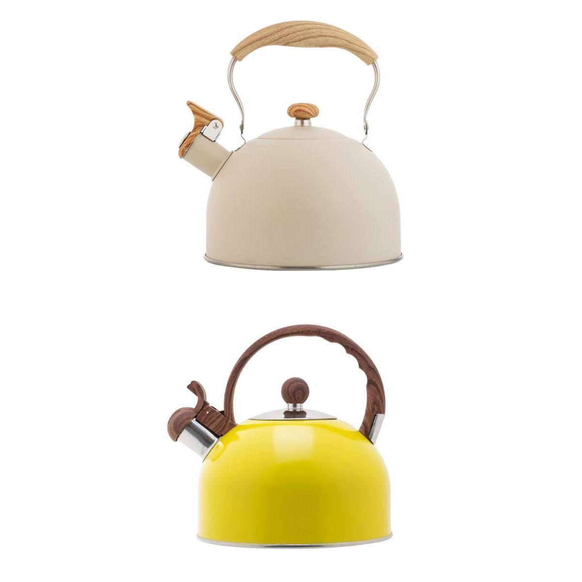 2x 2,5L Kettle Whistle Teapot Kettle Water Tea Dishes Teapot Coffee