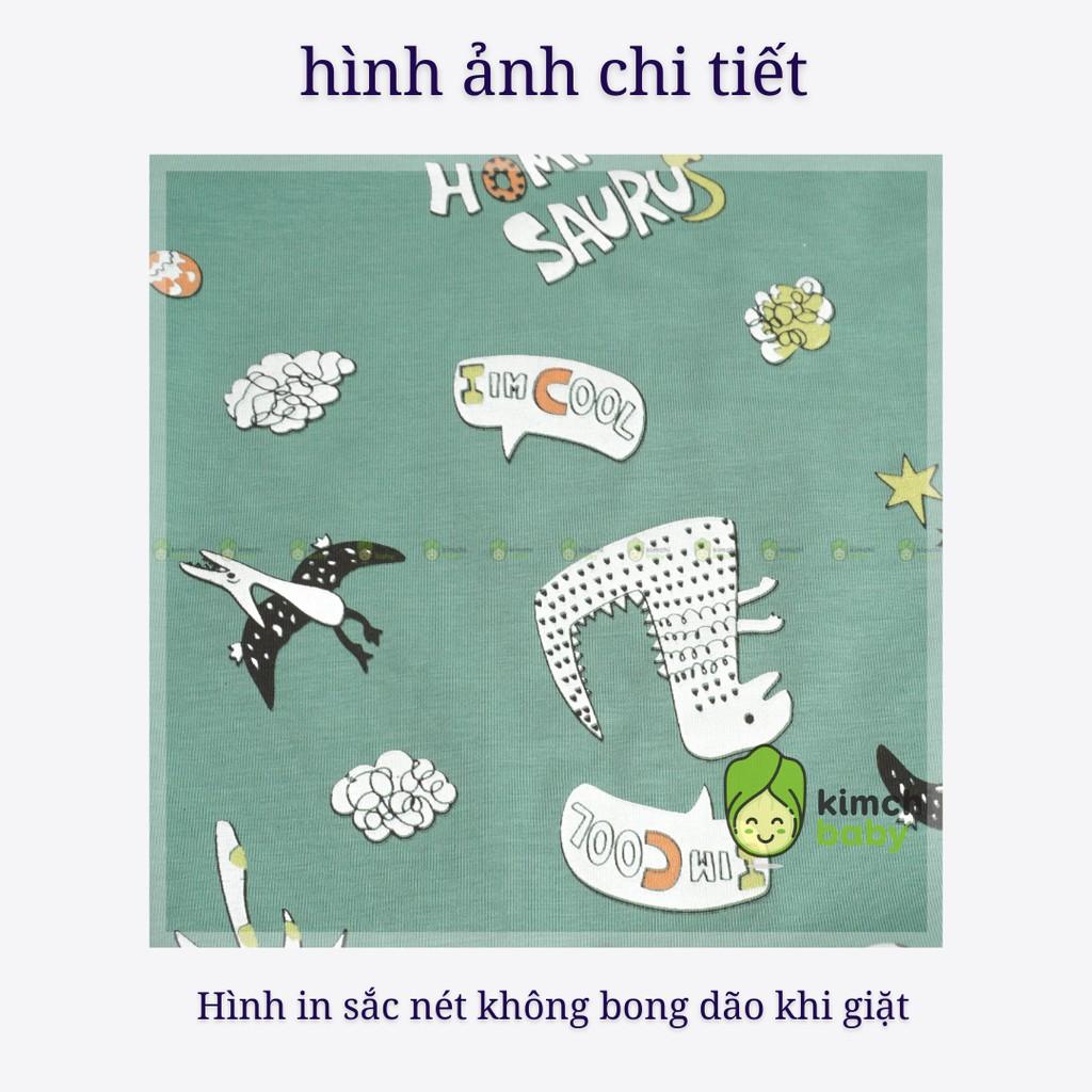 Đồ Bộ Bé Trai, Bé Gái Minky Mom Vải Cotton 100% Họa Tiết Khủng Long Chim Cánh Cụt, Bộ Cộc Tay Cho Bé Mặc Hè MKM2137