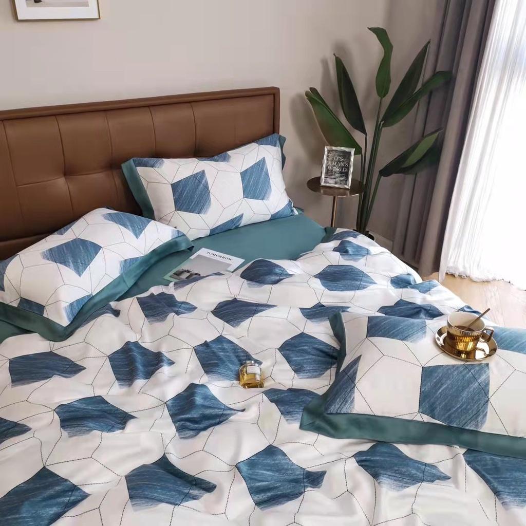 Bộ chăn ga gối mùa hè100% lụa tencel , cao cấp, MỀM MỊN, MÁT DA cực hot - sang trọng DESIGN SM619