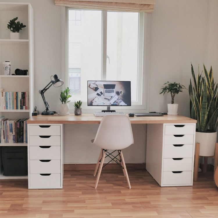 Bàn Làm Việc Tối Giản Mặt Dày 3,5cm BLV50 Thương Hiệu SIB Decor BLV50