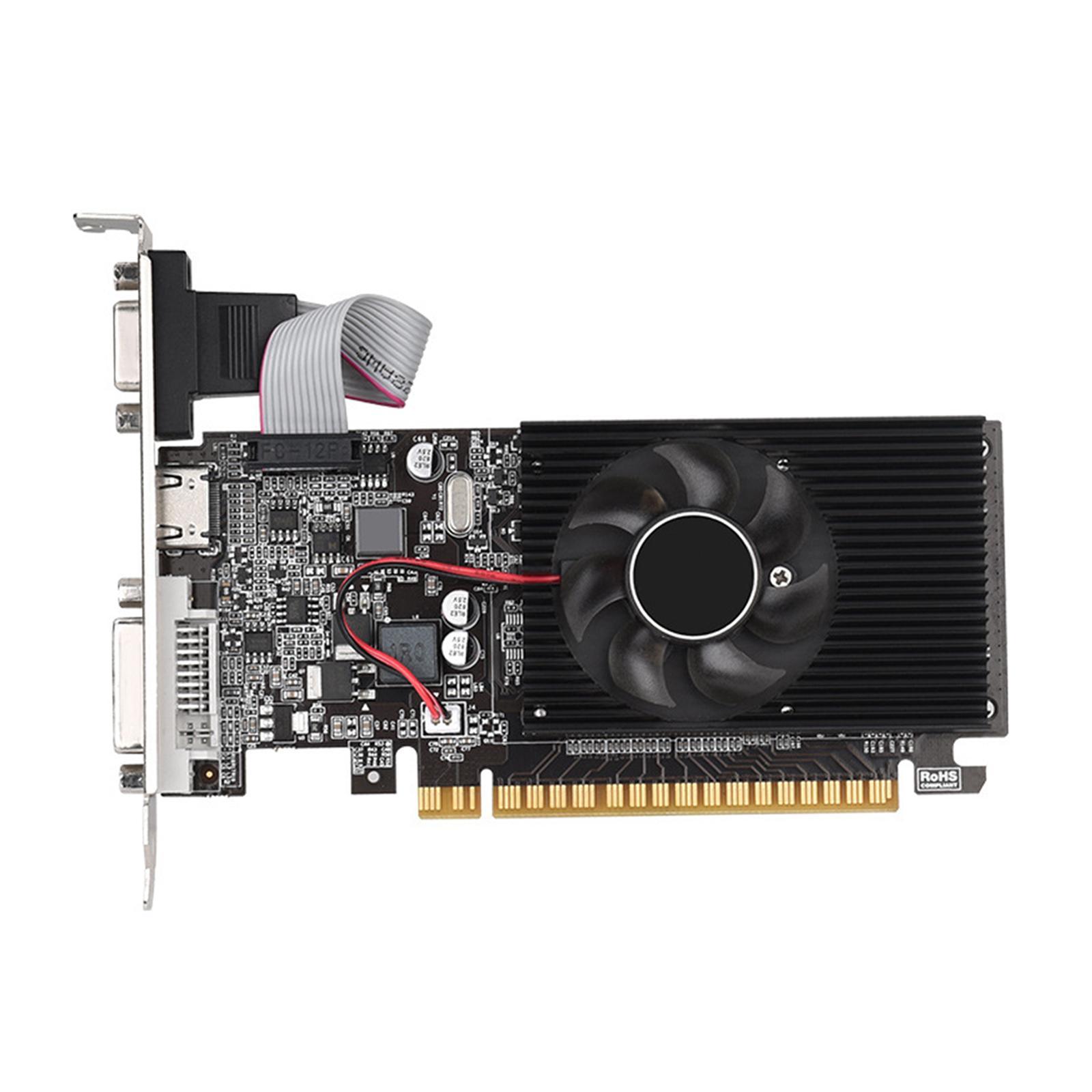 GT210 1G Graphics Card, Video Card Gddr3 Small Fan Plug and Play Heat Dissipation Computer Accessories Computer Graphics Card for PC Working