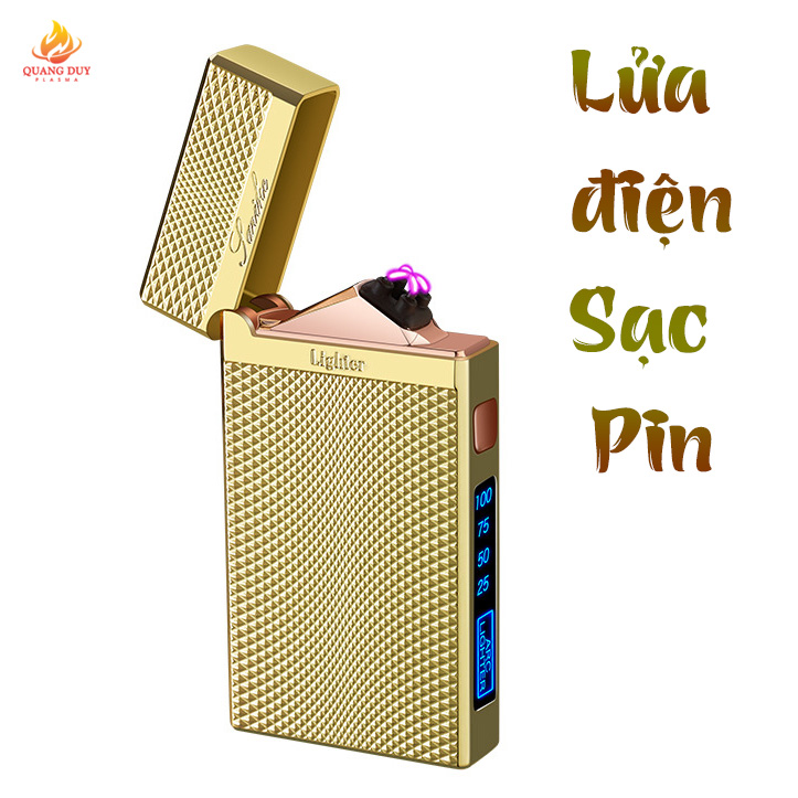 Bật lửa điện hộp quẹt điện độc lạ sạc pin tiện lợi