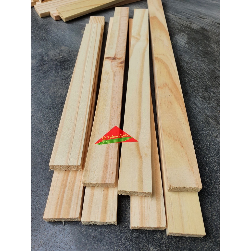 Thanh gỗ thông dày 1cm,rộng 3cm,dài 40cm dùng làm nẹp chỉ, làm thùng gỗ decord, đóng chuồng thú cưng, DIY