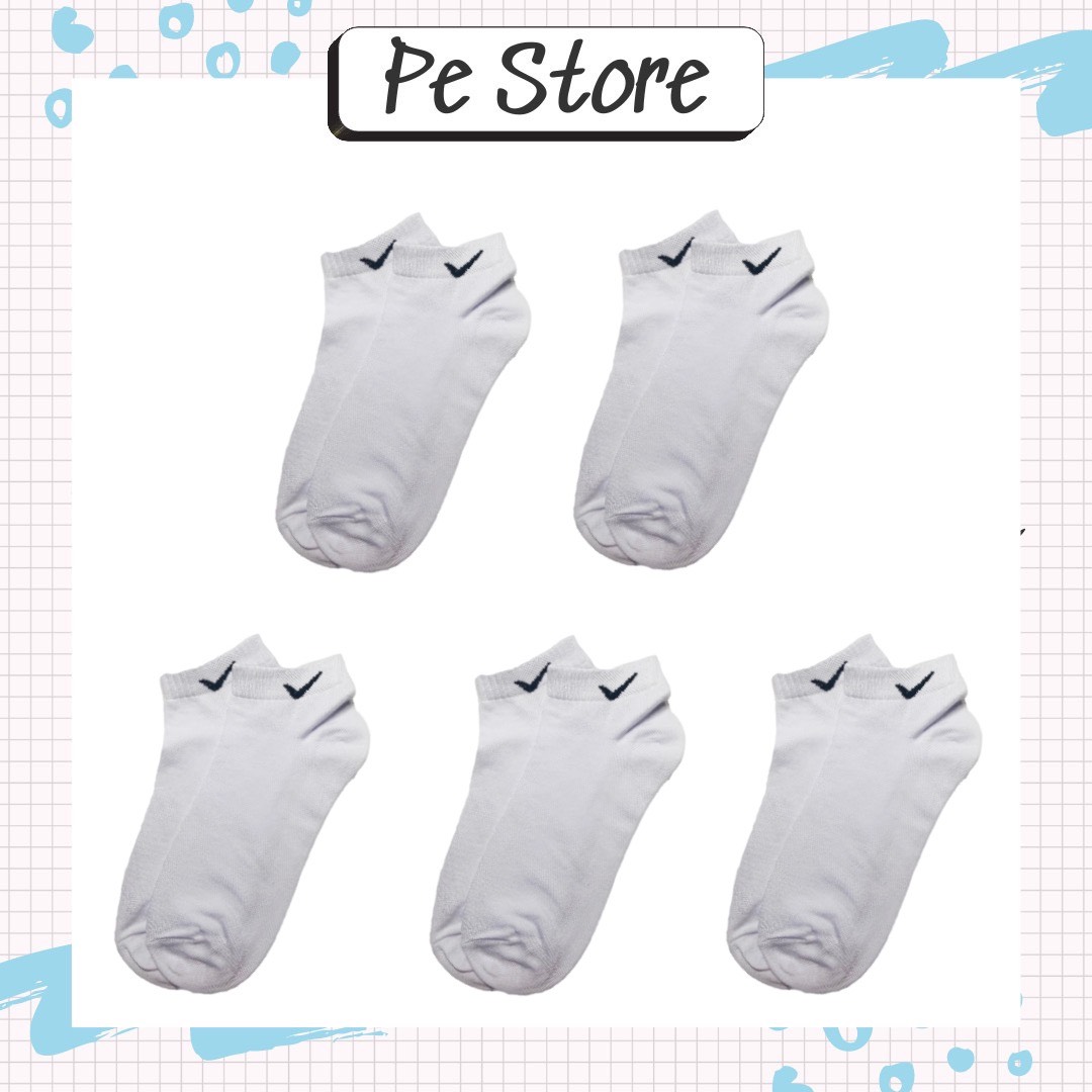 Combo 5 Đôi Tất Nam Vớ Nam Cổ Ngắn Lịch Lãm, Chất Liệu Sợi Cotton Co Giãn 4 Chiều - Màu Trắng