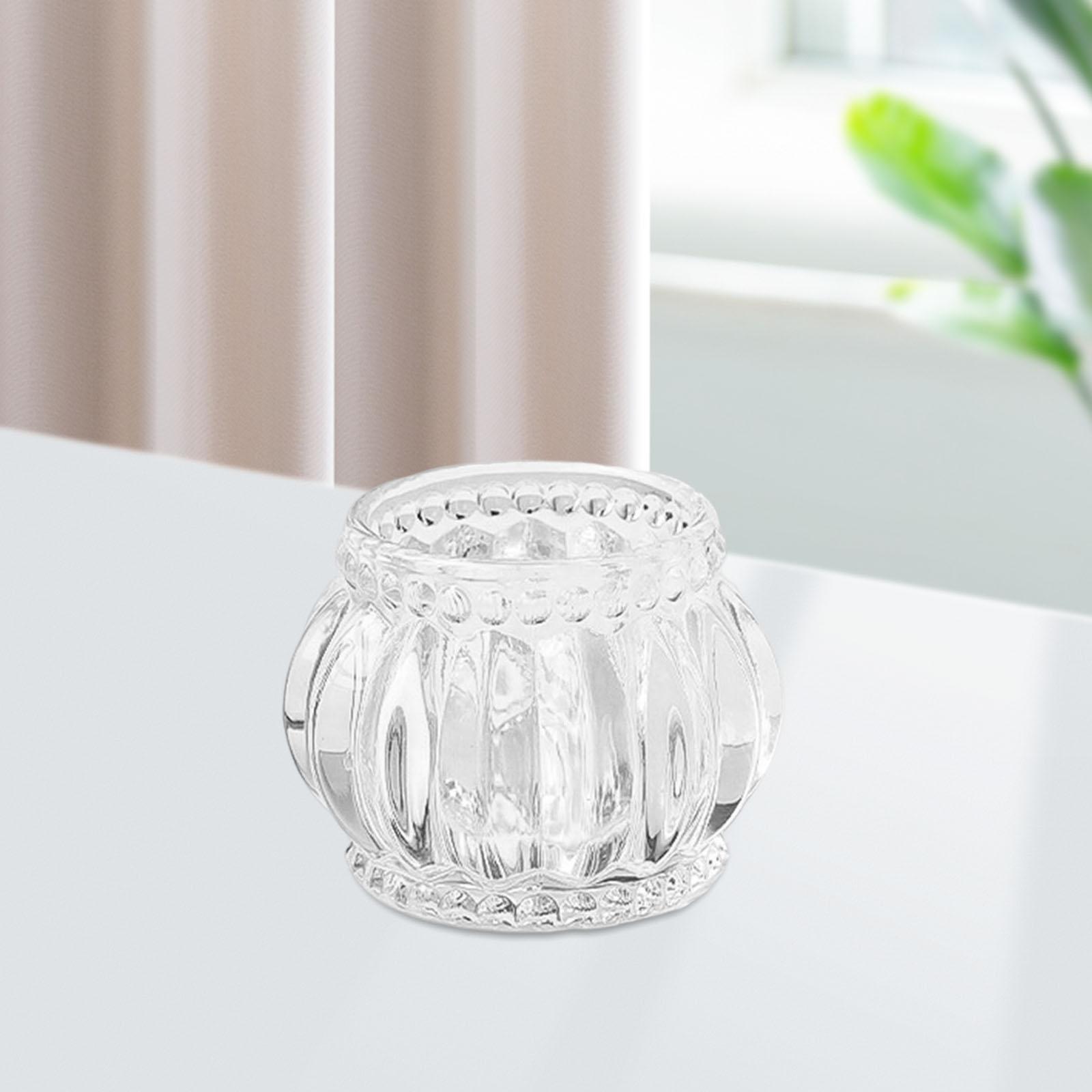 Nordic Transparent Glass Candle Holders, Round Bowl Decorative Candlestick For Coffee Shop