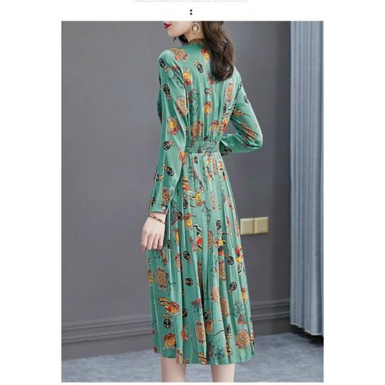 HÀNG NHẬP - ĐẦM XÒE LỤA CỔ SƠ MI CHÂN VÁY XẾP LY