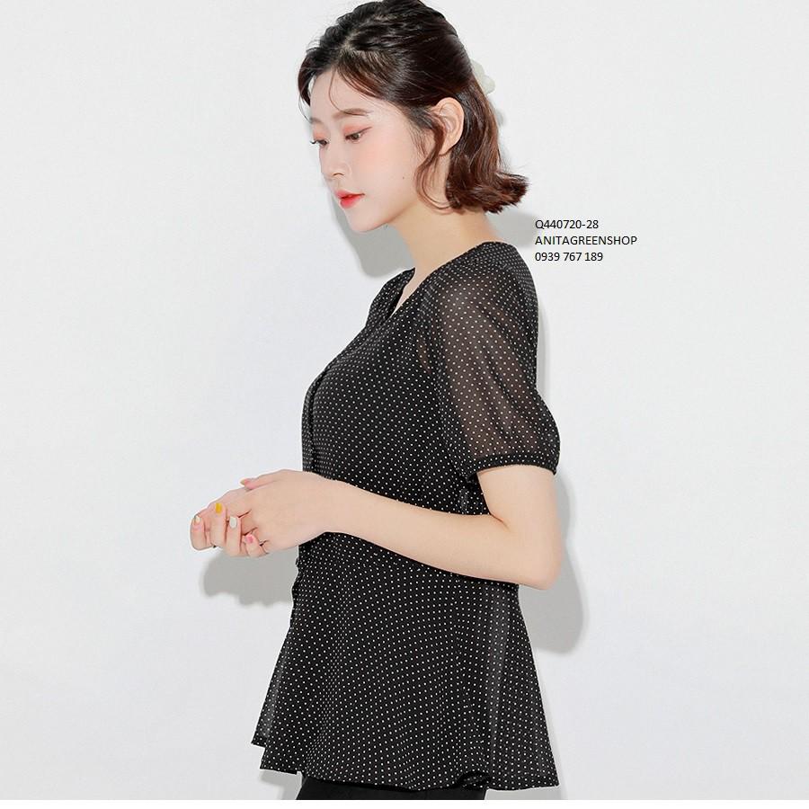 Q440720 ÁO KIỂU NỮ CHẤM BI