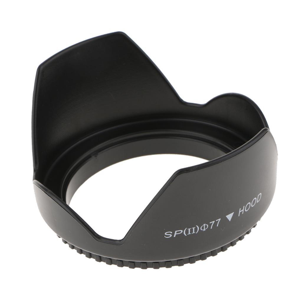 77mm Screw Mount Reversible Tulip Flower Crown Petal Shaped Camera Lens Hood
