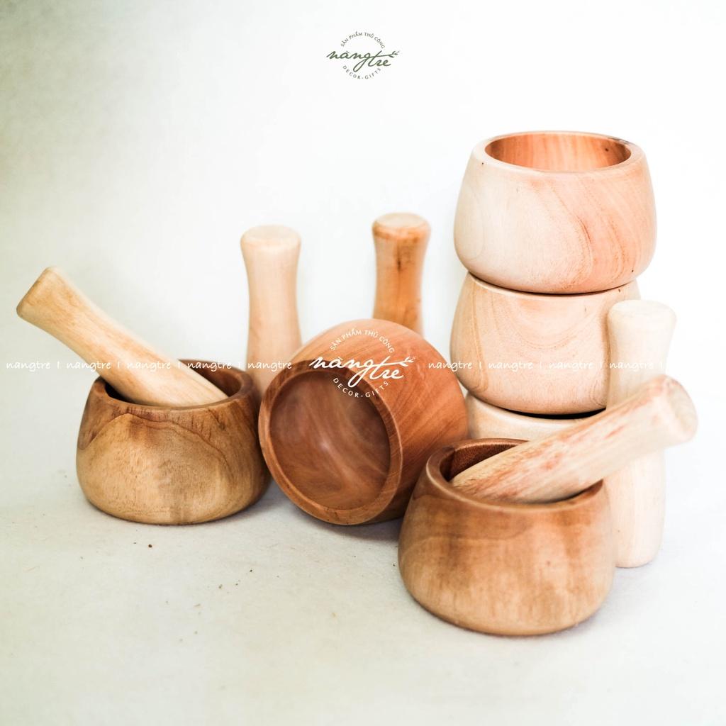 Bộ chày giã cối gỗ hiện đại- mortar pestle