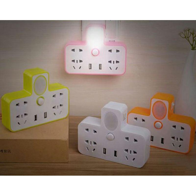 Ổ CẮM ĐIỆNỔ CẮM ĐIỆN 4 CỔNG 2 CỔNG USB KIÊM ĐÈN NGỦ ĐA NĂNG TIỆN DỤNG