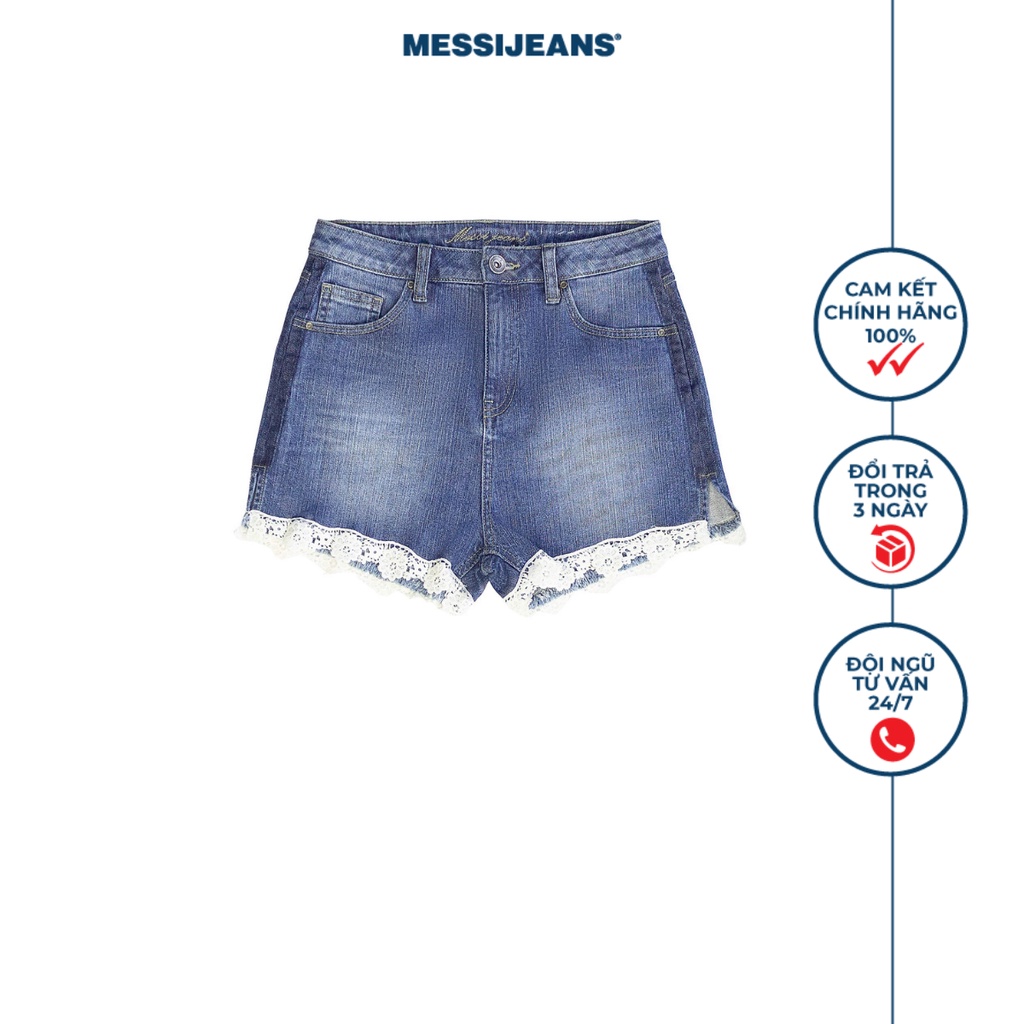 Quần short jean nữ viền ren MESSI SJW-729