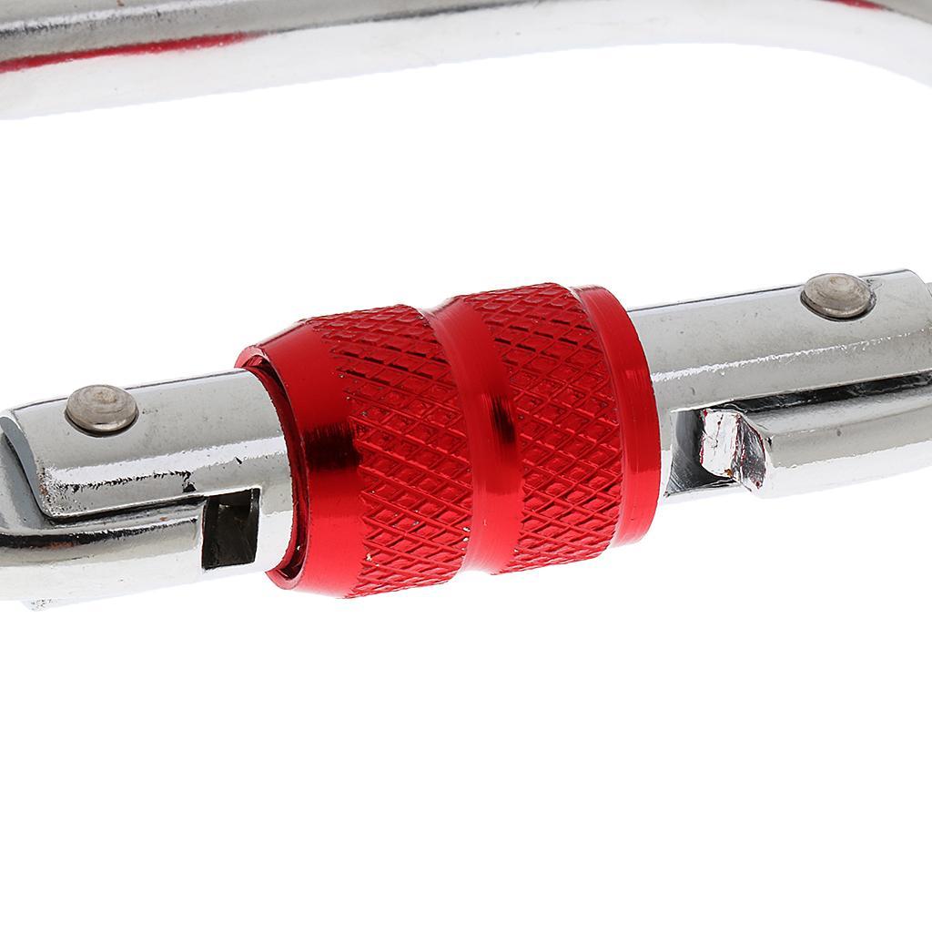 2Pcs Backpack Hiking Stick Holder Walking Pole Fixing Buckle Elastic Rope & 2x Climbing Carabiner Hook