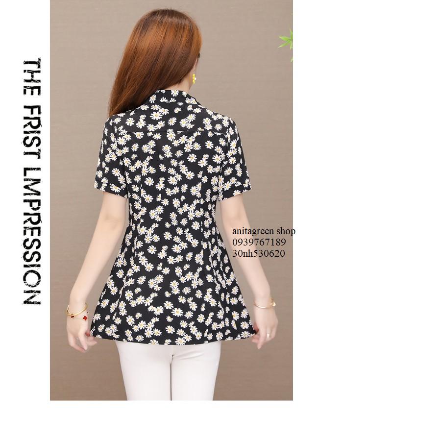 Nh530620-SƠ MI HOA TAY NGẮN