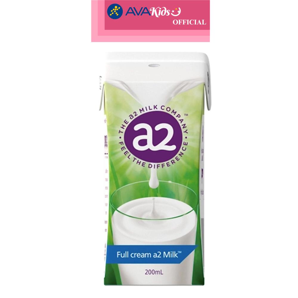 Lốc 6 hộp sữa tươi tiệt trùng a2 Milk không đường 200 ml (từ 1 tuổi) - Hàng Chính Hãng
