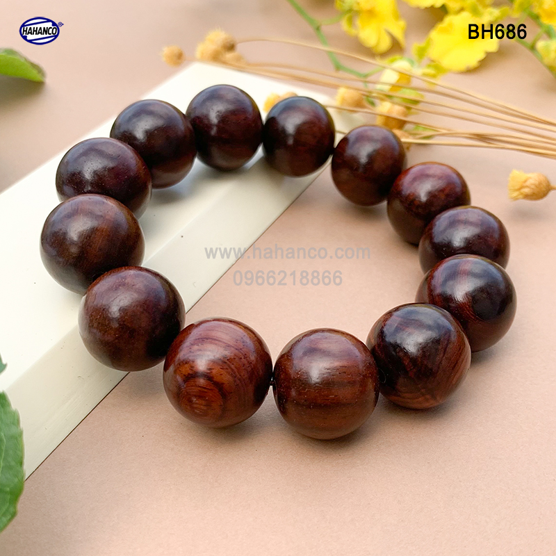 Vòng gỗ Trắc nhẵn bóng tự nhiên bình an và may mắn bền vĩnh viễn - Bracelets of HAHANCO