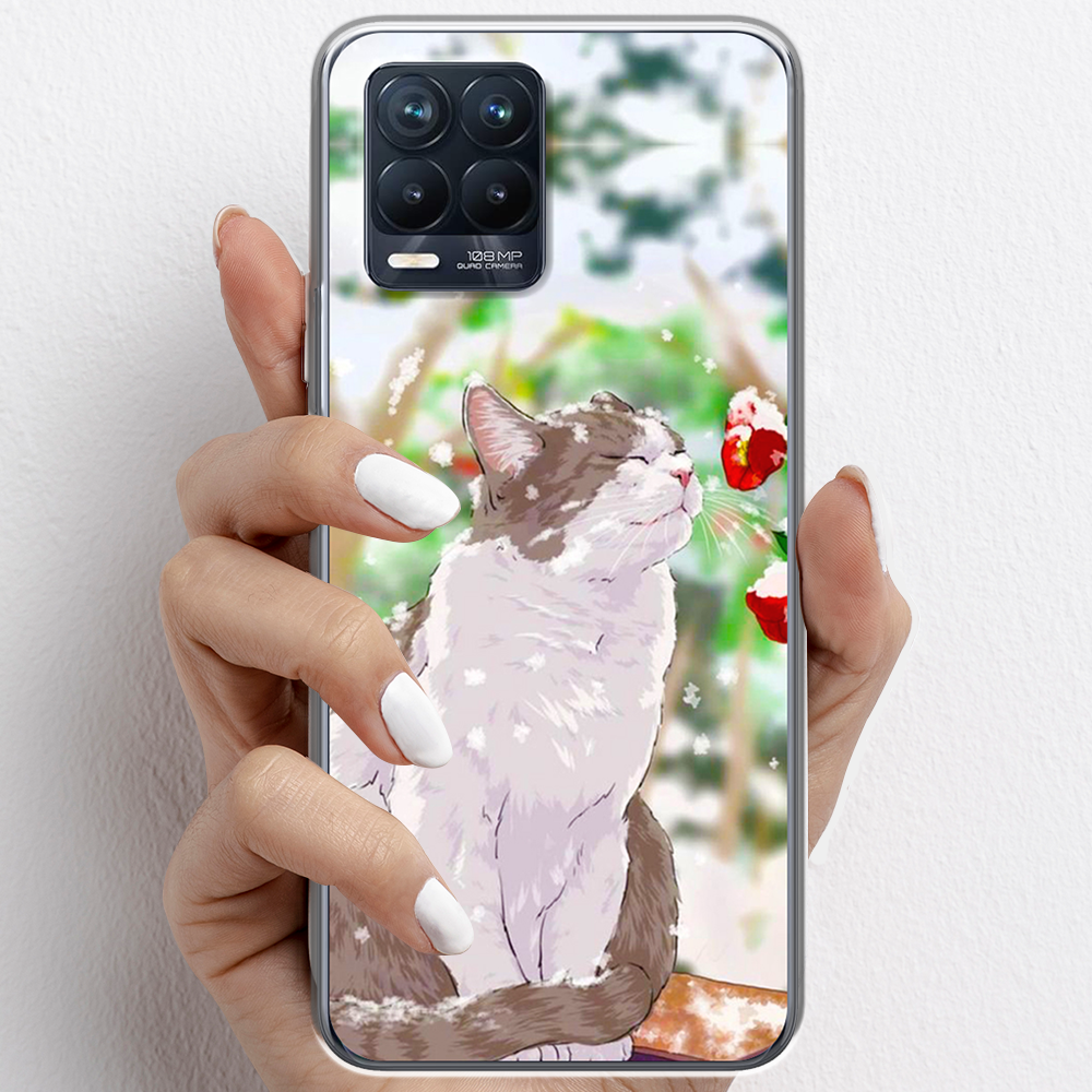 Ốp lưng cho Realme 8 Pro nhựa TPU mẫu Mèo trắng