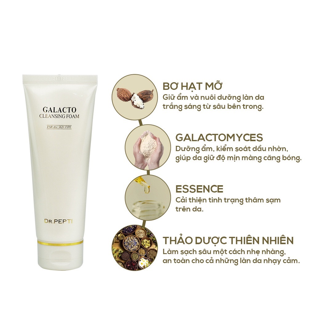 Combo 2 Sản Phẩm Làm Sạch Sâu, Se Khít Lỗ Chân Lông, Dưỡng Trắng Da, Mờ Thâm Sạm Dr.Pepti+
