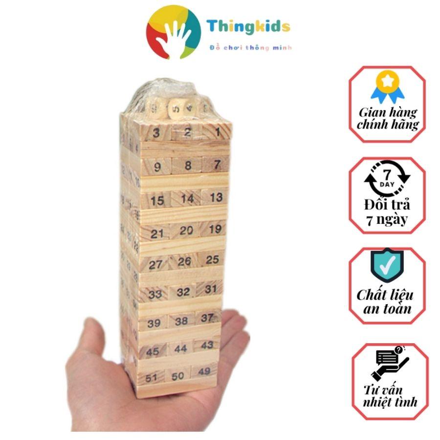 Đồ chơi rút gỗ số loại to đại Wiss Toy kiểu mới 54 thanh có loại to và nhỏ - Thingkids