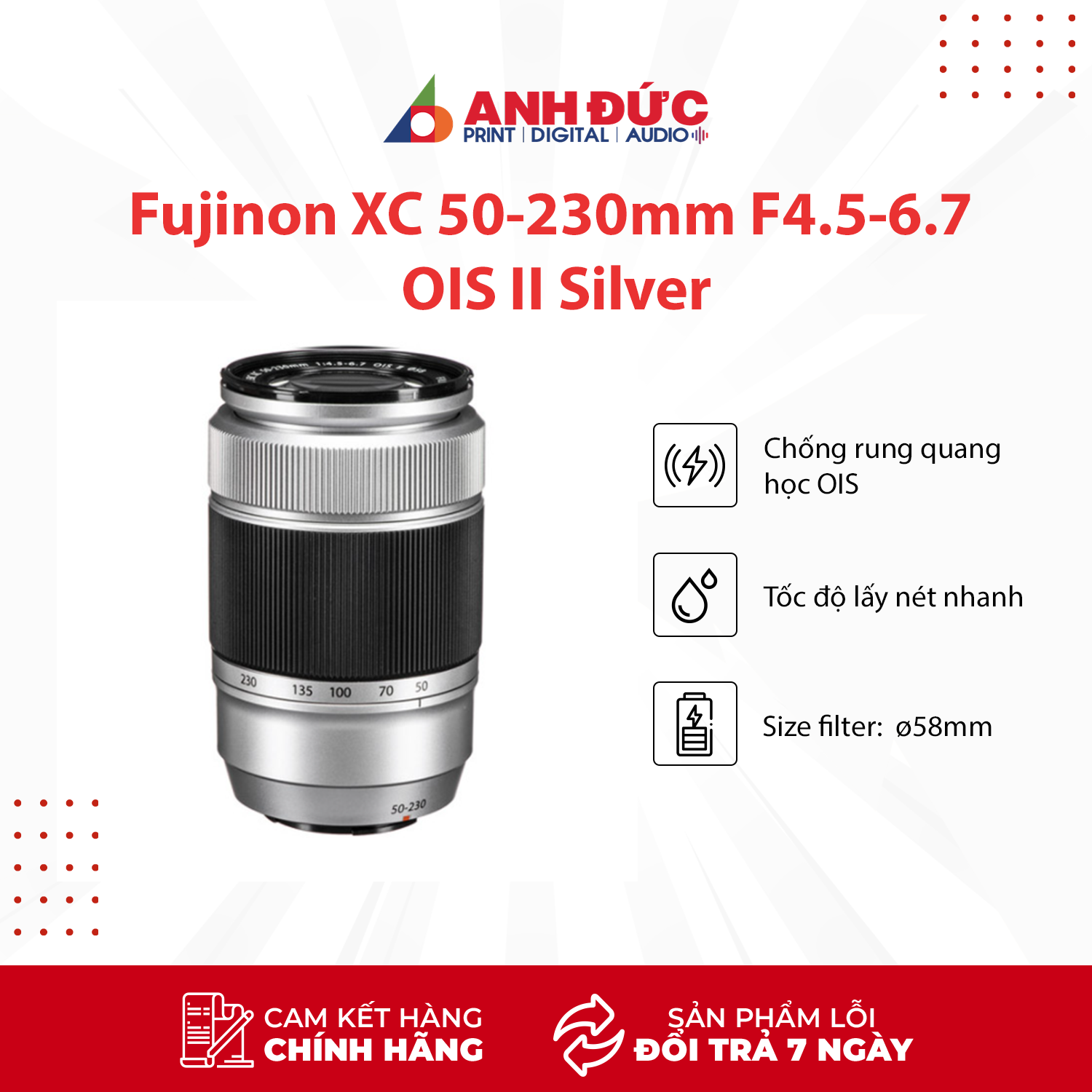 Ống Kính Fujifilm XC 50-230mm f/4.5-6.7 OIS