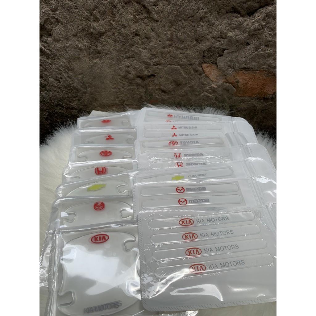 Bộ 08 Miếng dán Silicon chống xước hõm tay nắm cửa ô tô