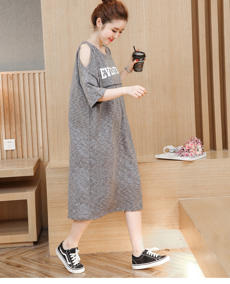 Đầm bầu cotton xẻ vai DR2077