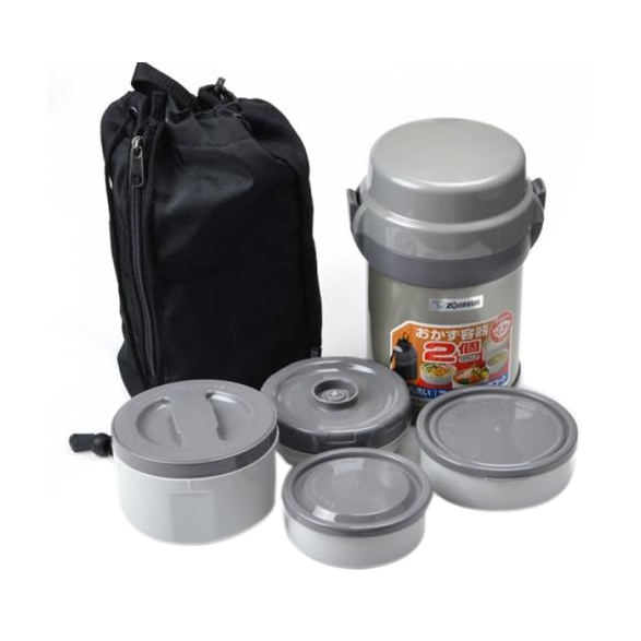 Hộp Cơm Giữ Nhiệt Zojirushi ZOCM-SL-JAF14-HG 4 Ngăn - 1.3L