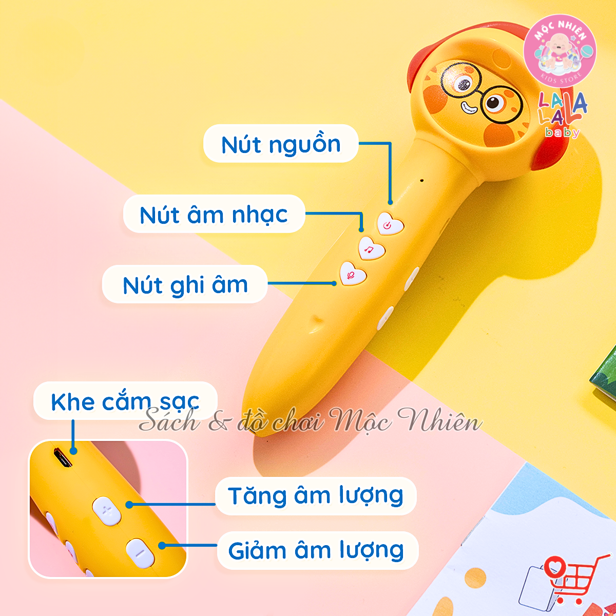 Bút Chấm Đọc Lala Magic Pen Song Ngữ Anh Việt - Đồ Chơi Âm Thanh Tích Hợp Đa Chức Năng kèm Thu Âm Cho Bé - Lalala baby