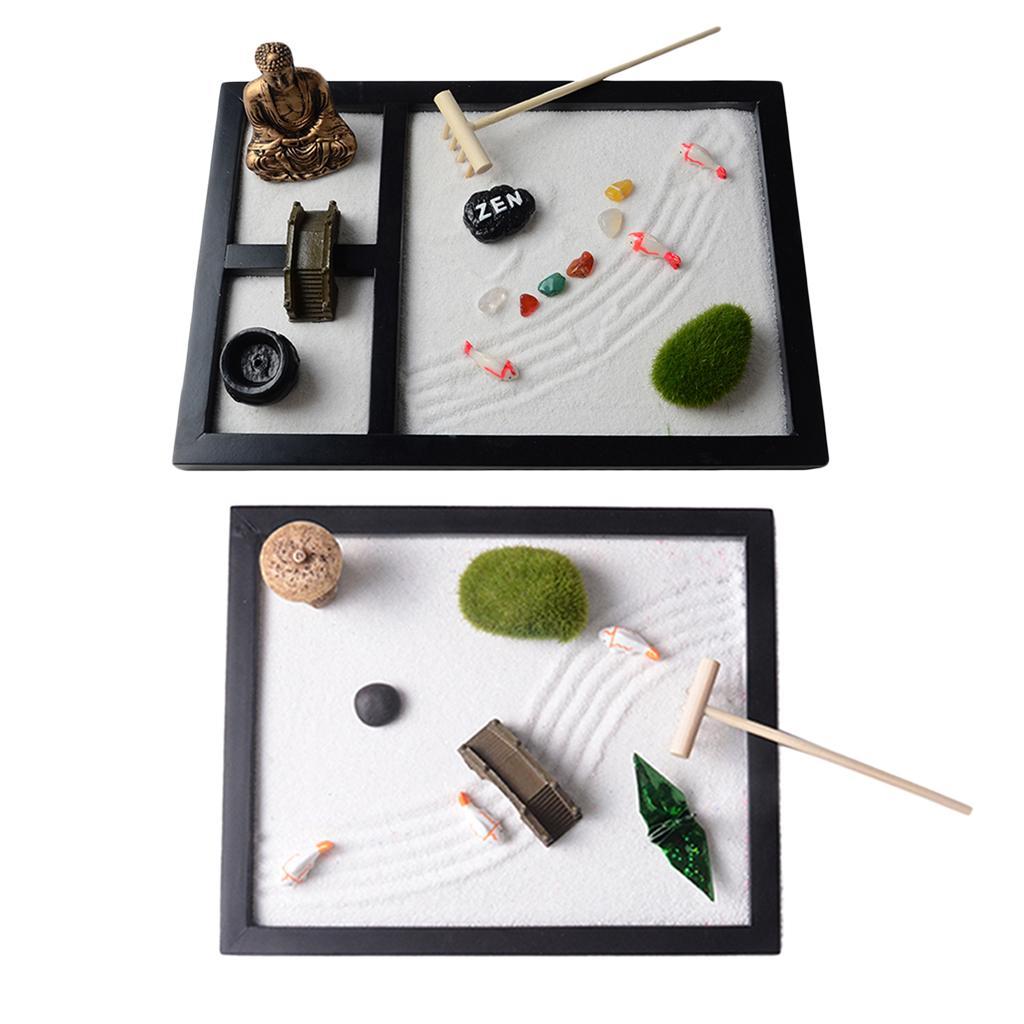 2pcs/set Mini Zen Garden Micro Landscape Decoration Housewarming Gifts