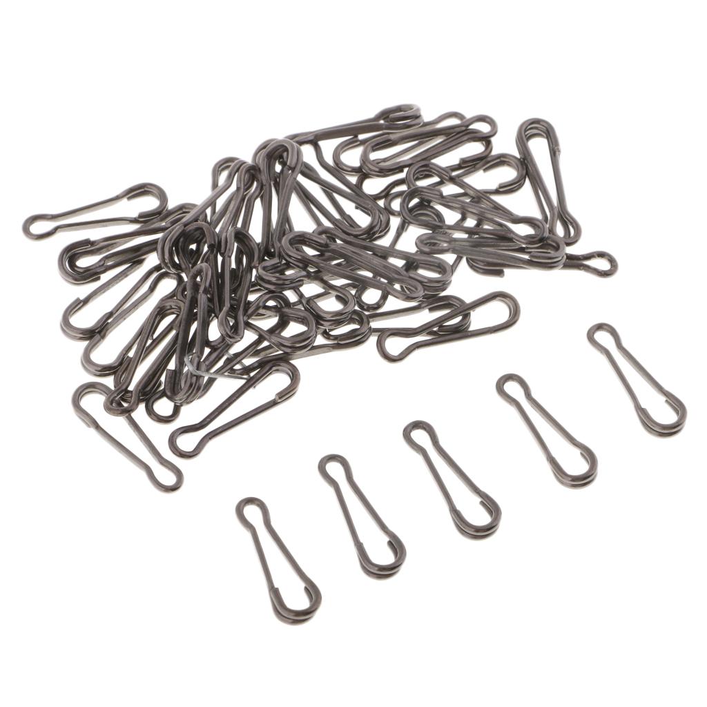 200x Carp Fishing Tackle Swivels Quick Change Hawaiian Snaps Clips Rig Rings